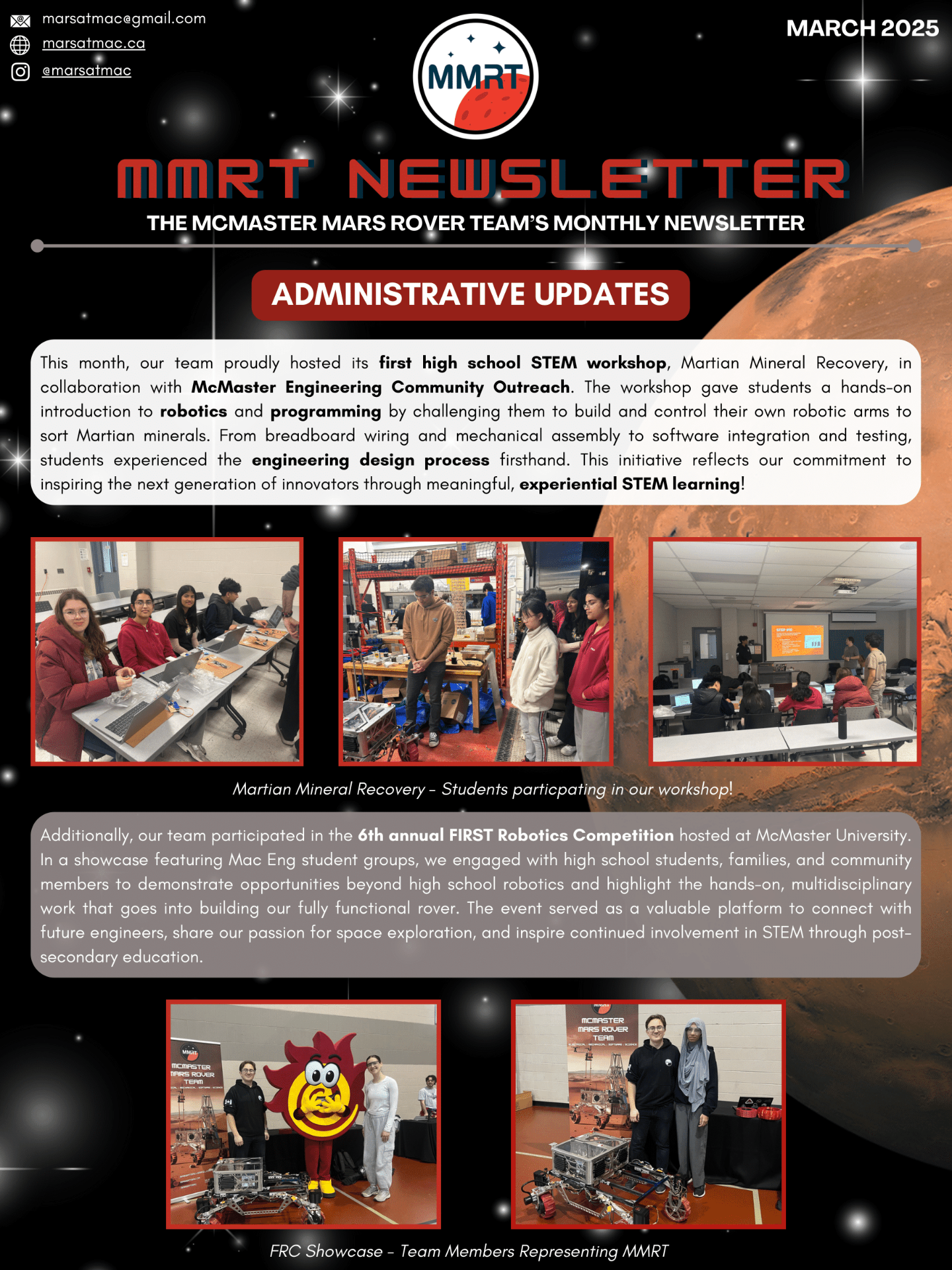 McMaster Mars Rover Team | Innovation in Space Robotics | MMRT