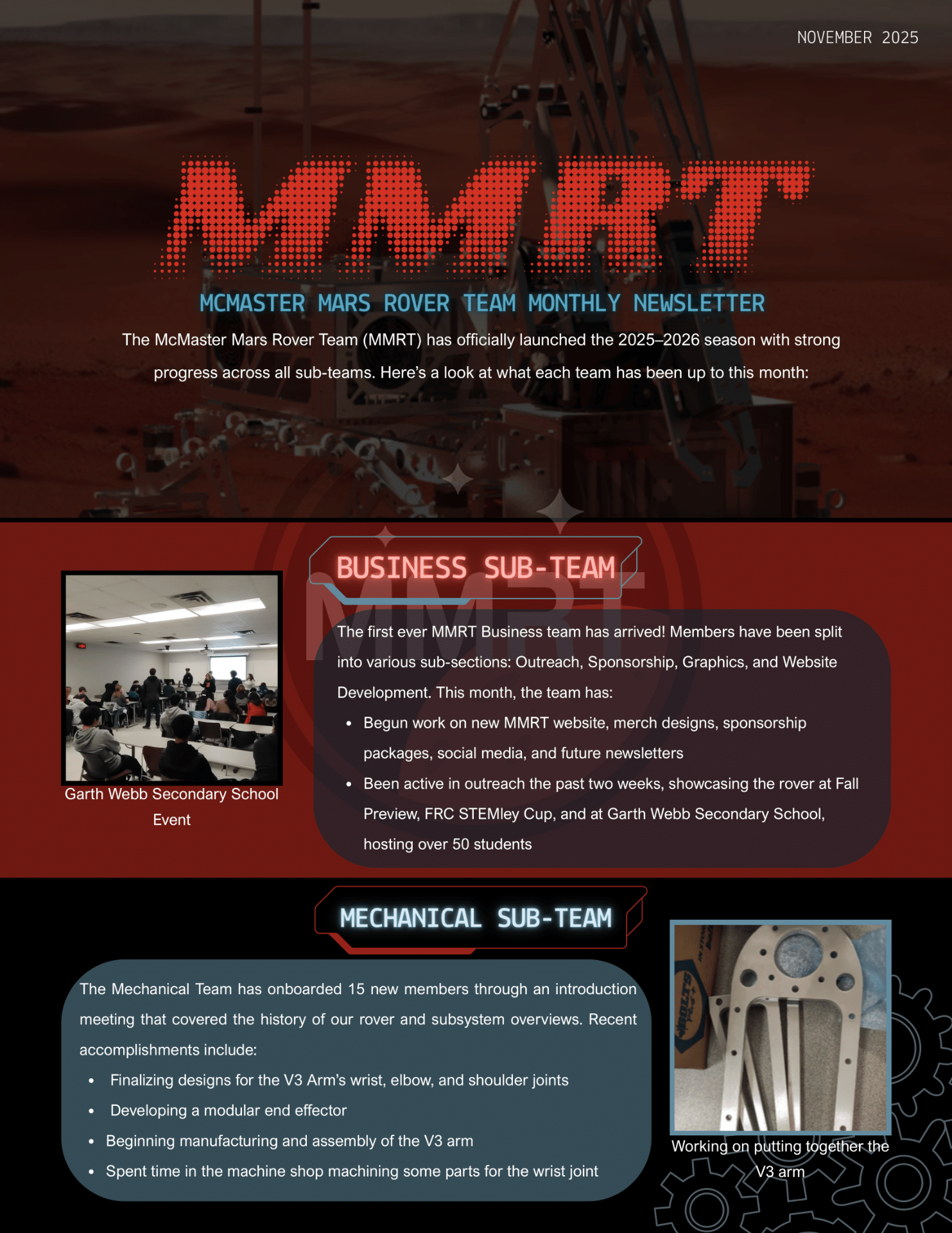 McMaster Mars Rover Team | Innovation in Space Robotics | MMRT