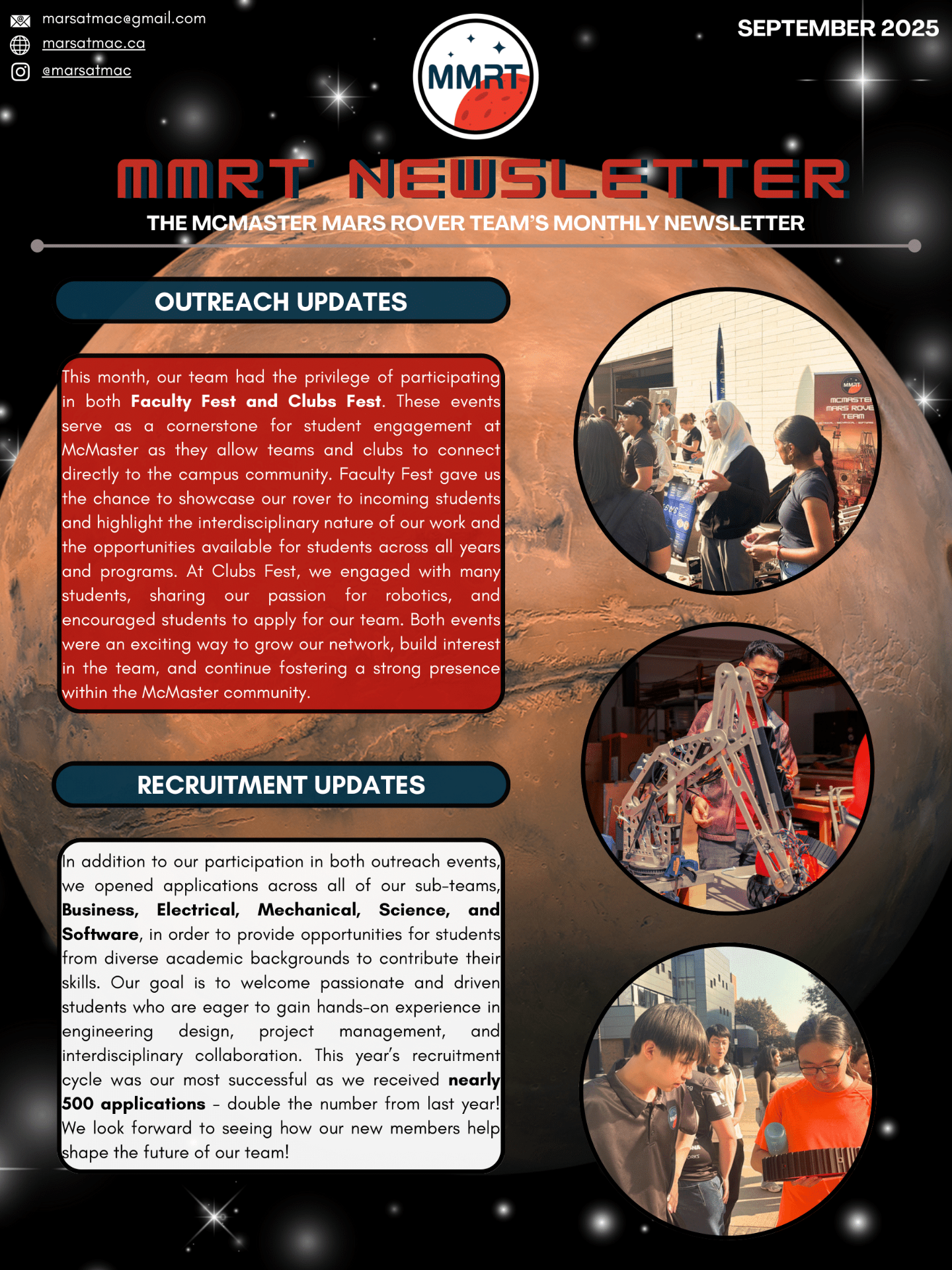 McMaster Mars Rover Team | Innovation in Space Robotics | MMRT